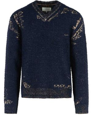 Maison Margiela Suéter Cuello Redondo - Azul