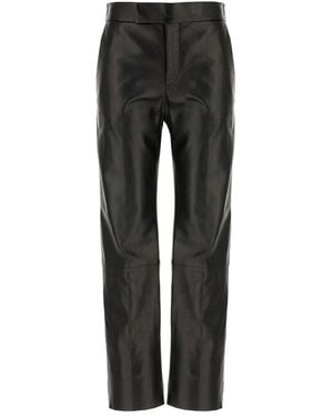 Alberta Ferretti Leather Trousers - Black