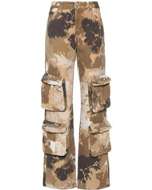 Blumarine Camouflage Print Cargo Trousers - Natural