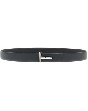 Tom Ford Hammered Reversible Belt - White