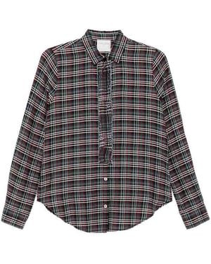 forte_forte Cotton Blend Tartan Shirt - Grey