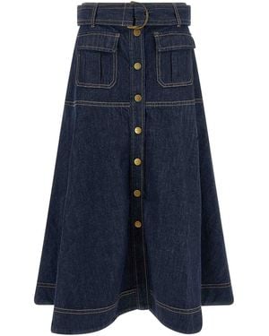 Zimmermann Jupe Midi - Bleu