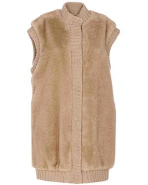 Pinko Genovese Faux Fur Vest - Natural