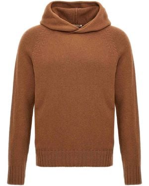 Ma'ry'ya Wool Hooded Jumper - Brown