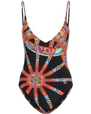 Dolce & Gabbana Printed Swimsuit - Black