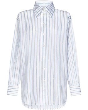 McQueen Striped Cotton Poplin Shirt - White