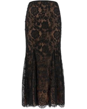 Self-Portrait Lace Midi' Skirt - Black