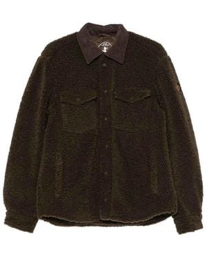 Save The Duck Vadim Fleece Shirt Jacket With Cord Collar - Black