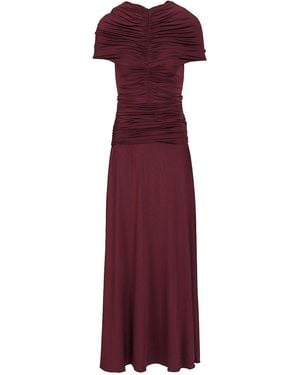 Self-Portrait Ruffled Midi Dress - Purple