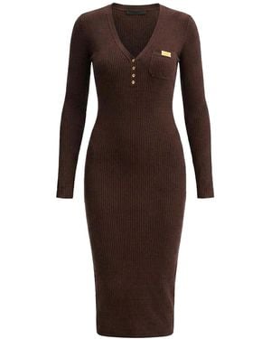 Elisabetta Franchi Knitted Dress - Brown