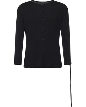 Ann Demeulemeester Ilyas Serafino Cotton Top - Black