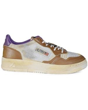 Autry Sup Vint Low Wom Crack/Leat Wht/Chipmunk - Brown