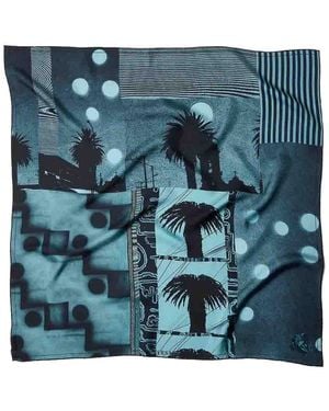 Versace Foulard 90X90 Silk Twill Bio Print - Blue