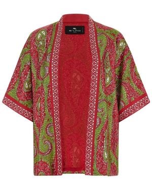 Etro Kesa Paisley Foliage Sweaters And Cardigans - Red