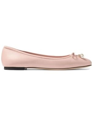 Jimmy Choo Elme Flat Leather Ballet Flats - Pink