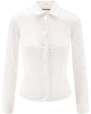 Balenciaga Cotton Blend Corset Shirt - White