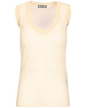 DURAZZI MILANO Semi-Sheer Tank Top - Natural