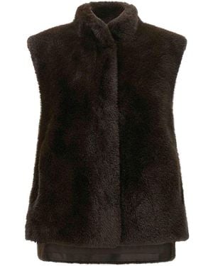 Lou Andrea Faux Fur Vest - Black