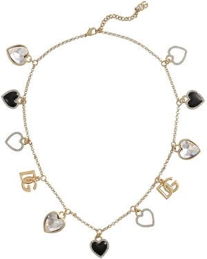 Dolce & Gabbana Italian Tailoring Necklace With Hearts - Natural