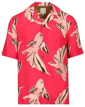Paul Smith Viscose Shirt With Motif - Red