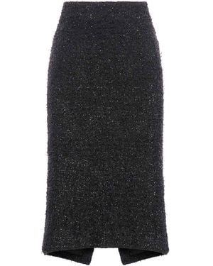 Balenciaga Tweed Midi Pencil Skirt - Black