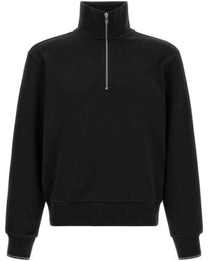 BOSS Cotton Sweatshirt With Half Zip - Black