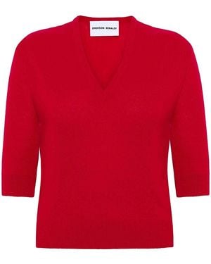 EMERSON RENALDI Deep V-Neck Jumper - Red