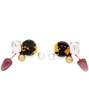Dries Van Noten Hand-Painted Earrings - Multicolor