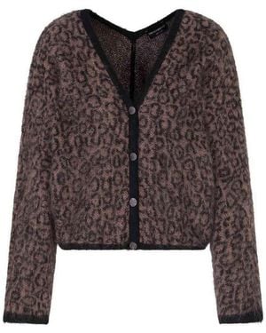 Emporio Armani Wool Blend Cardigan - Brown