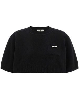 Elisabetta Franchi Wool And Cashmere Top - Black