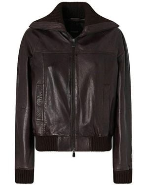 Pinko Bluma Faux Leather Jacket With Zip - Black