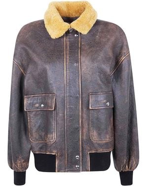 KHAITE Sandor Leather Jacket - Gray