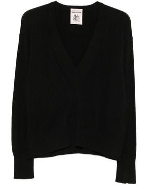 Semicouture Bertha V-Neck Wool And Cashmere Sweater - Black