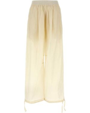 Philosophy Di Lorenzo Serafini Wide-Leg Cotton Blend Pleated Trousers - White