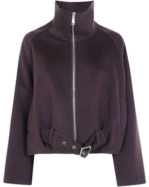 Seventy Wool Bomber Jacket - Purple