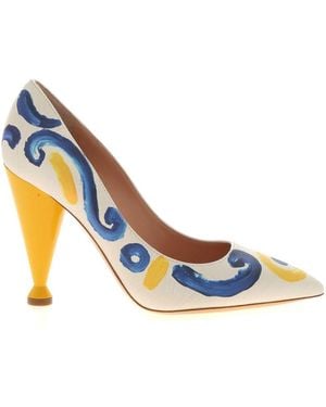 Moschino Majolica Print Court Shoes - Blue