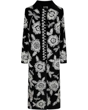 Forte Forte Embroidery Velvet Coat - Black