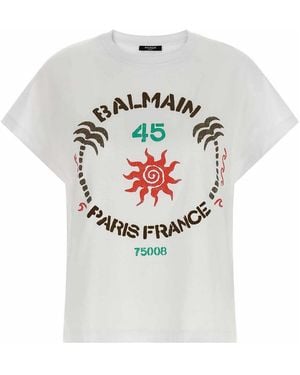 Balmain Print T-Shirt - Grey