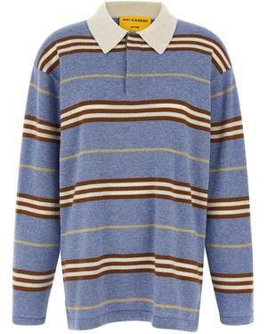 Guest In Residence Striped Rugby Polo Shirt - Blue