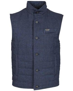 Fay Linen Vest - Blue
