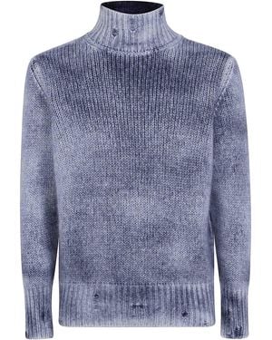 Avant Toi High Neck Pullover - Blue
