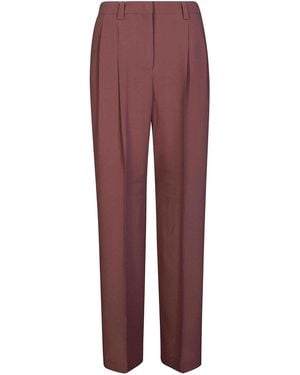 Incotex Elodie Pinces Largo Crepe Chino - Purple