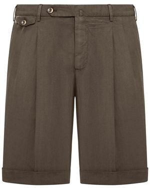 PT Torino Linen Blend Bermuda Shorts - Grey