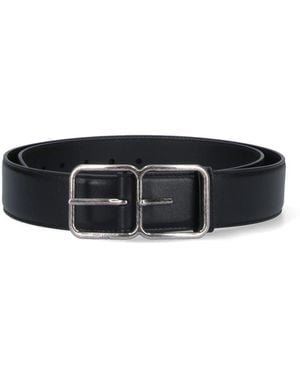 Saint Laurent Belt With Double Frame - Black