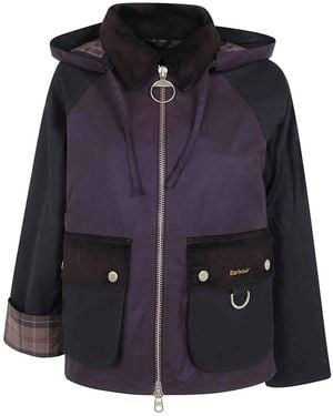 Barbour Rustic Carville Waxed Jacket - Purple