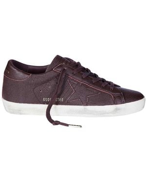 Golden Goose Super Star Leather Upper Star And Heel - Brown