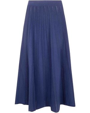 Blugirl Blumarine Viscose Pointelle Skirt - Blue