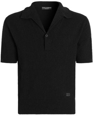 Dolce & Gabbana Cotton Blend Polo Shirt - Black