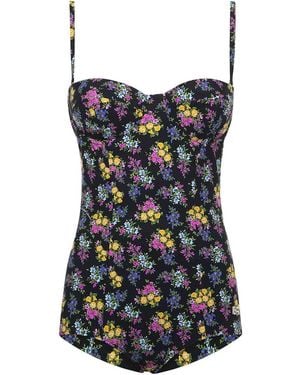 Dolce & Gabbana Balconette One-Piece Swimsuit With Print - Blue