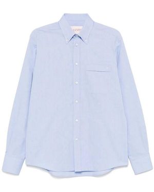 Valentino 'Vlogo Signature' Long Sleeve Oxford Shirt - Blue